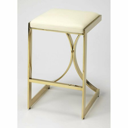HOMEROOTS 24 x 14 x 14 in. Gold Plated Counter Stool 389117